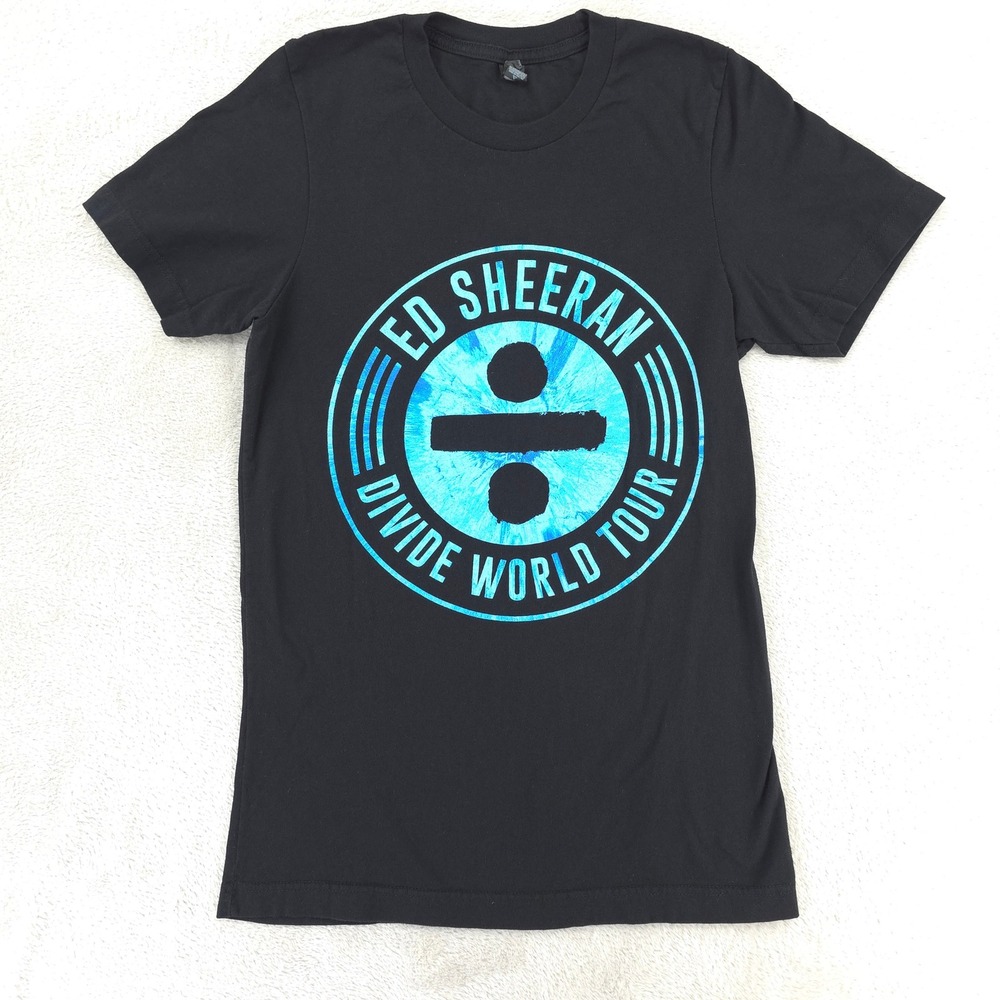 Ed Sheeran T Shirt Mens Small Black‎ Divide World Tour Concert Graphic Tee